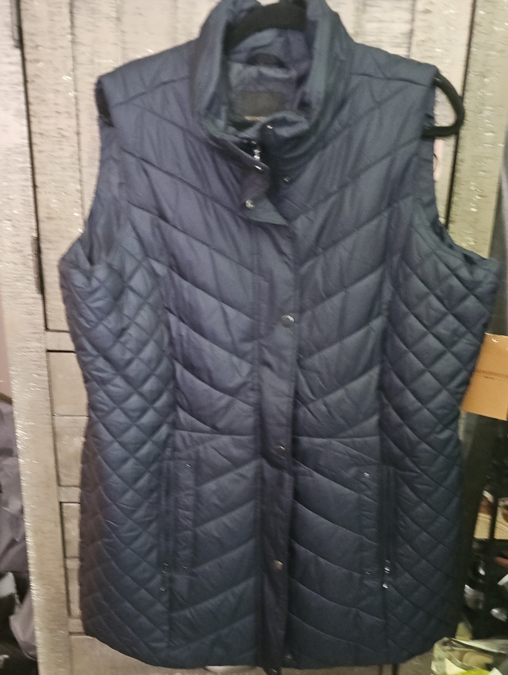 Weatherproof Quilted Sleeveless Vest - Navy Blue